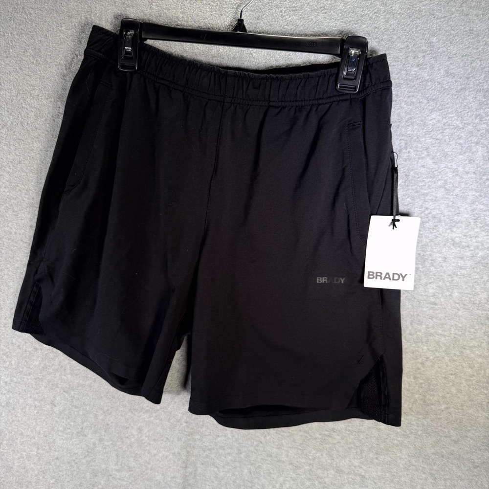 Brady Brand Athletic Shorts Men's Small Black Elastic Waist Workout Pull On - Picture 3 of 11